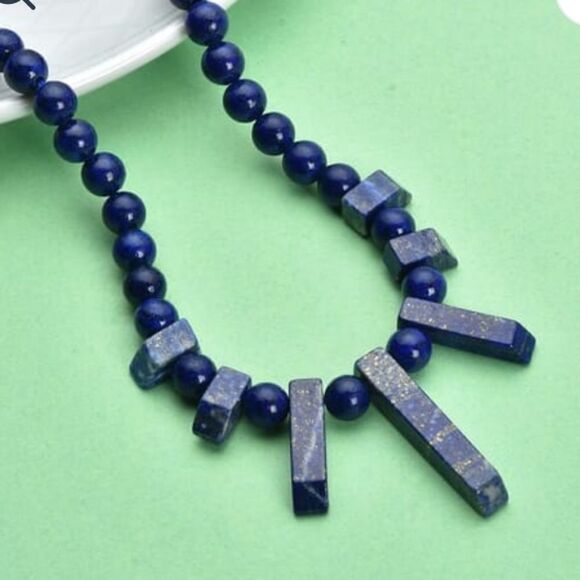 Lapis Lazuli Necklace 18-20 inches - Picture 7 of 15